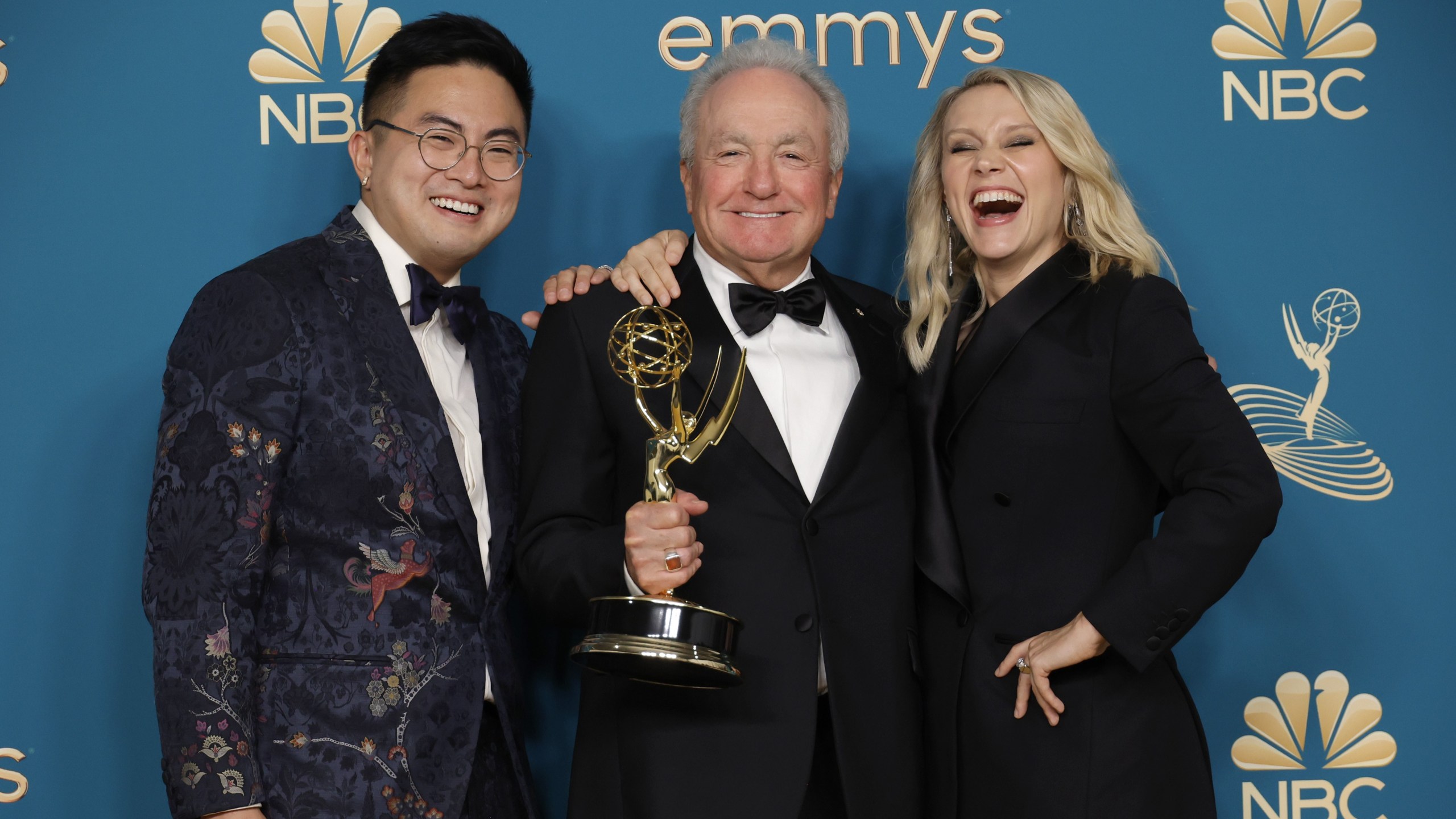 Bowen Yang, Lorne Michaels, Kate McKinnon