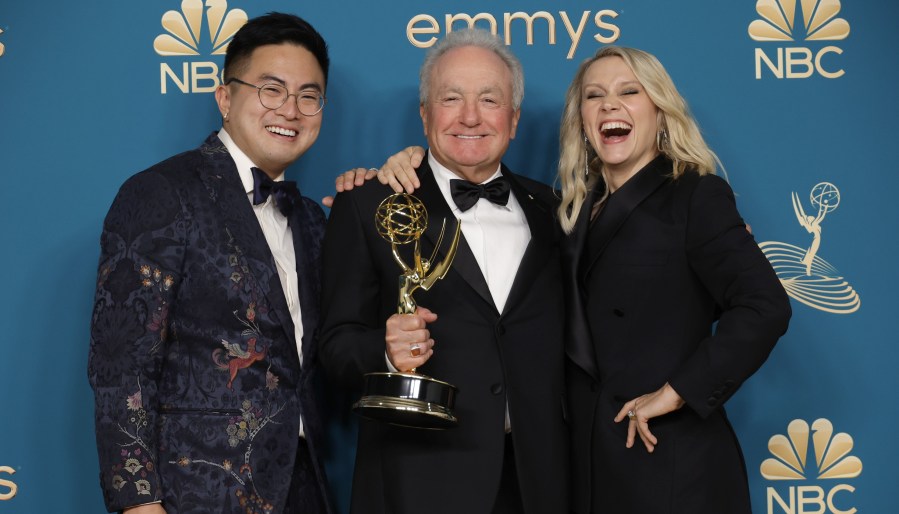 Bowen Yang, Lorne Michaels, Kate McKinnon