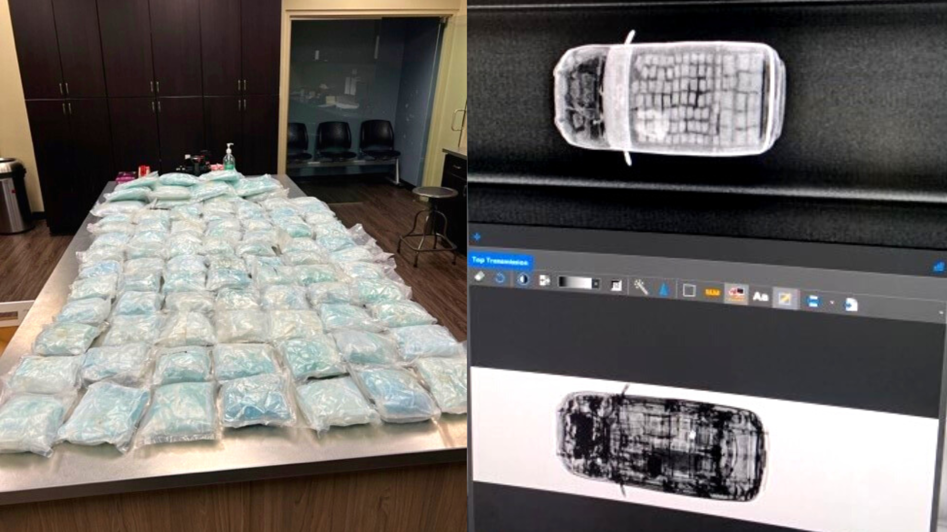 A suspect believed to have cartel ties was arrested for allegedly smuggling 135 pounds of narcotics across the California border on Sept. 12, 2023. (California Attorney General's Office)