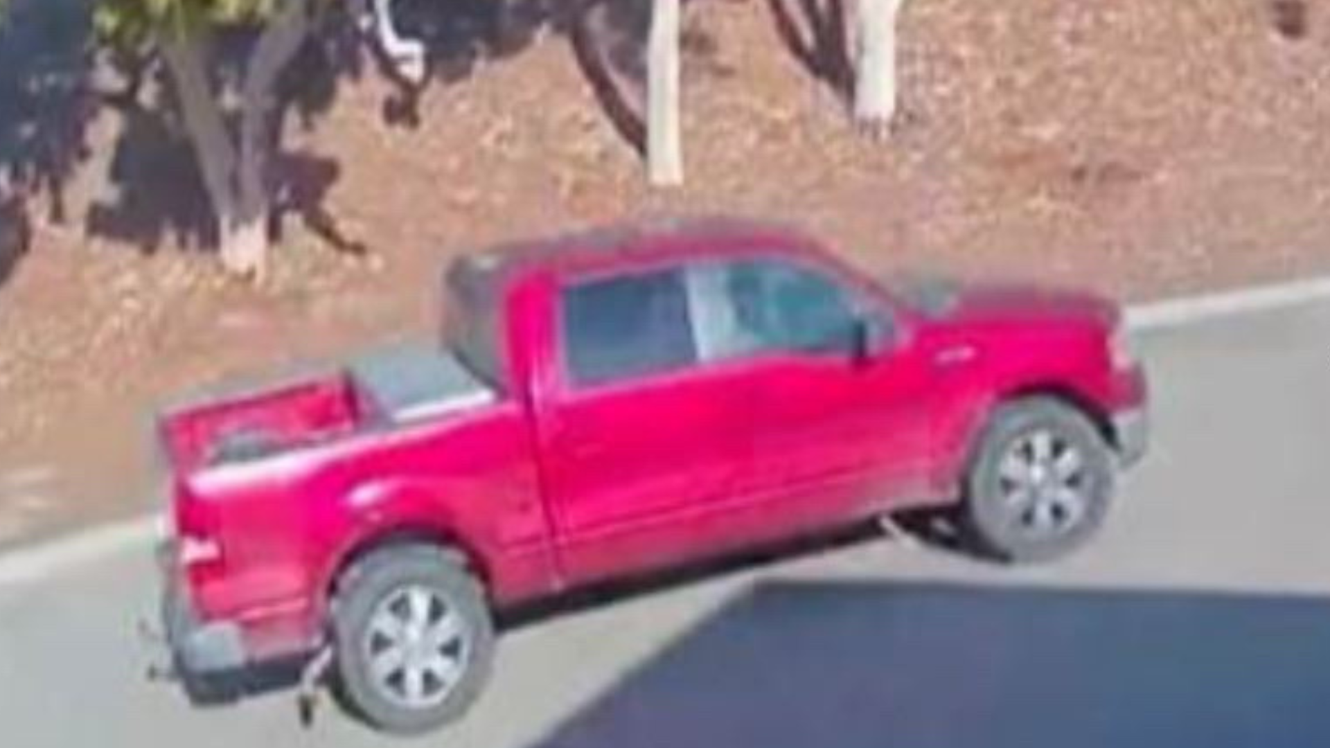 Police are searching for a red pickup truck believed to be involved in a hit-and-run crash on Aug. 30, 2023. (Buena Park Police Department)