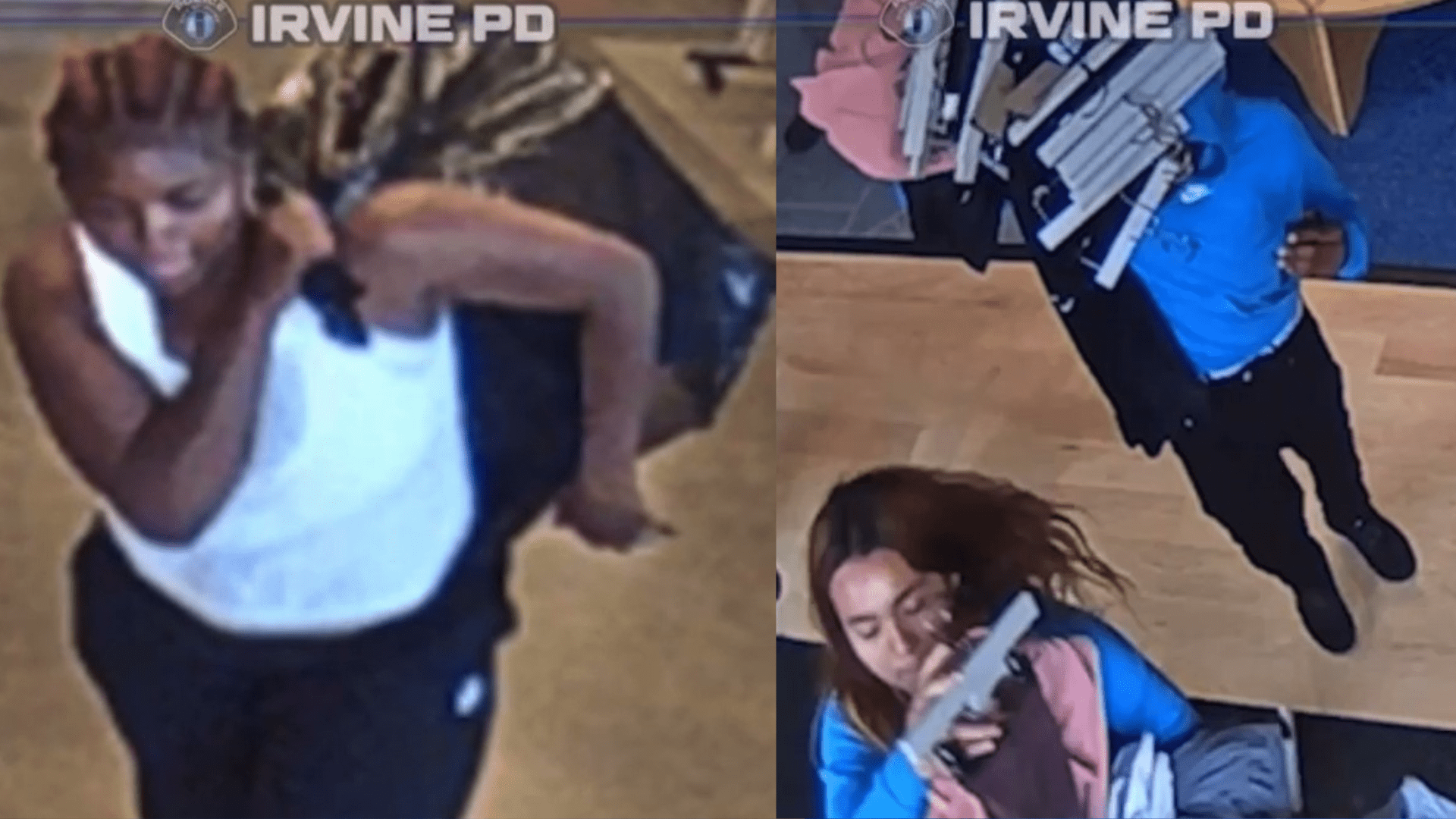 Four people were arrested for ransacking a Nike store and stealing with thousands of dollars worth of merchandise in Irvine. (Irvine Police Department)