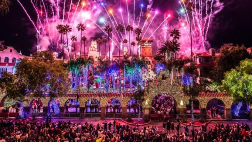 The Mission Inn Hotel & Spa’s Festival of Lights display in downtown Riverside, California. (Mission Inn Hotel & Spa)