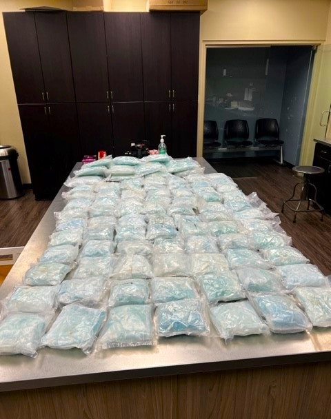 A suspect believed to have cartel ties was arrested for allegedly smuggling 135 pounds of narcotics across the California border on Sept. 12, 2023. (California Attorney General's Office)