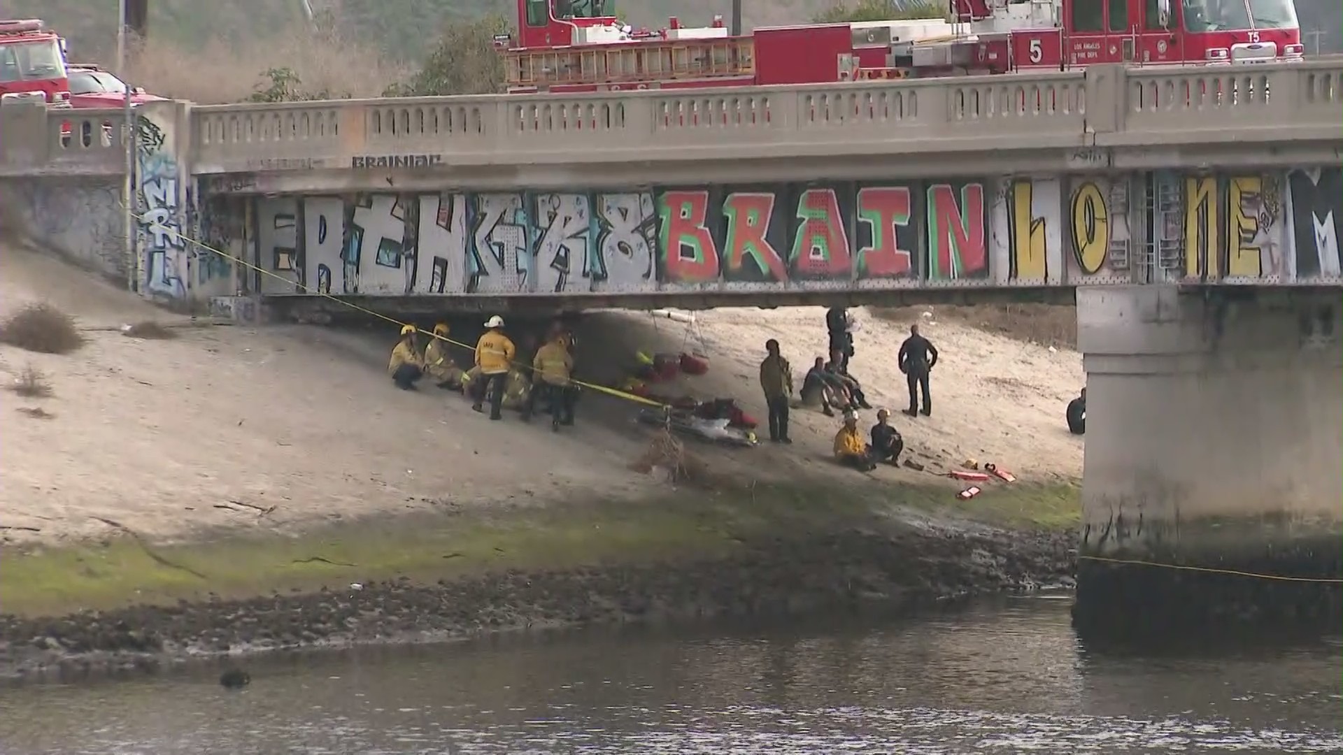 Authorities are investigating after a man's body was discovered under a bridge in Playa del Rey on Sept. 2, 2023. (KTLA)