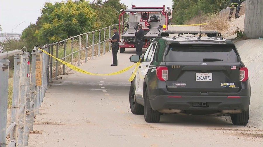 Authorities are investigating after a man's body was discovered under a bridge in Playa del Rey on Sept. 2, 2023. (KTLA)