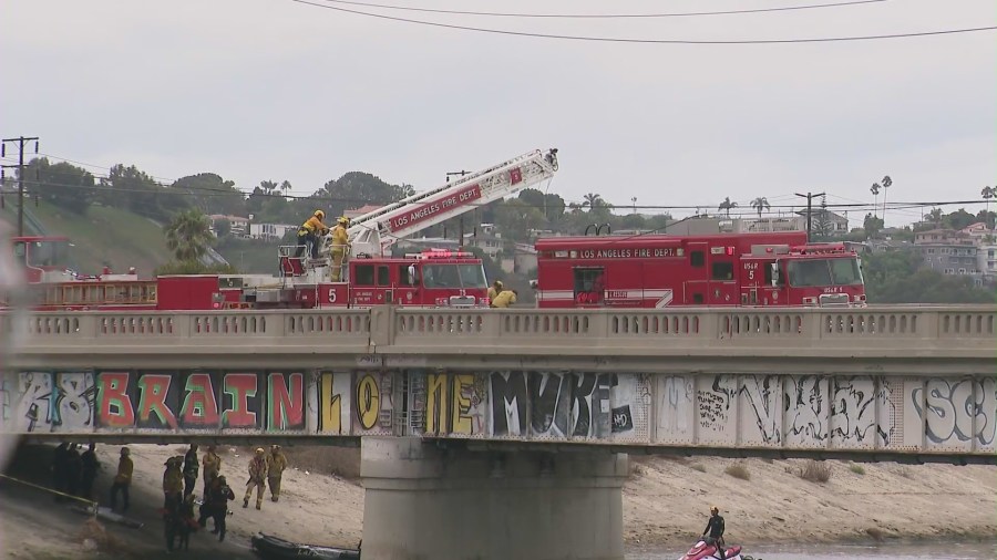 Authorities are investigating after a man's body was discovered under a bridge in Playa del Rey on Sept. 2, 2023. (KTLA)