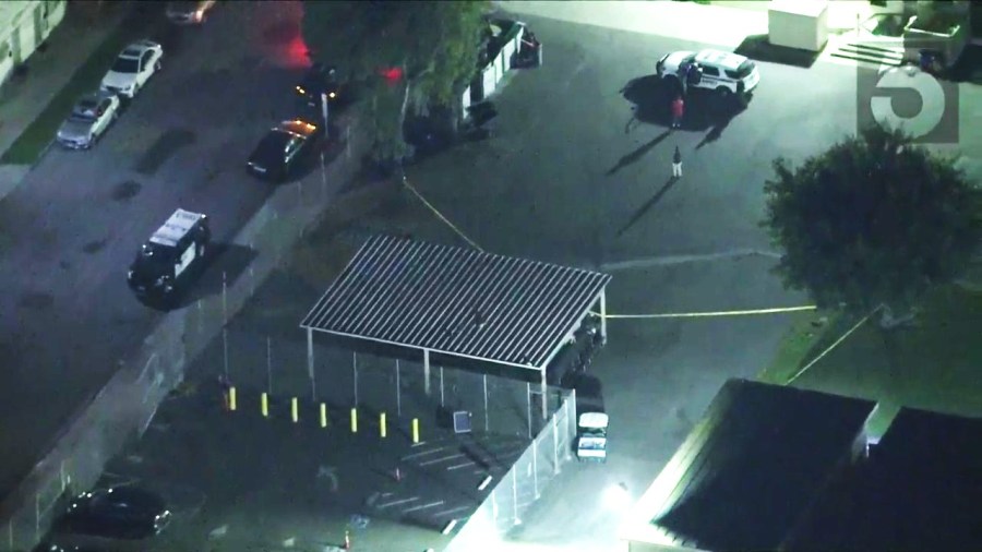 Police are investigating after a man died during a confrontation while attempting to enter a Long Beach school on Sept. 19, 2023. (KTLA)