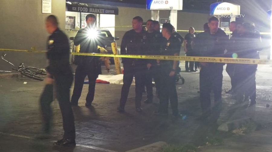 One person was killed and another was hospitalized after a shooting in South Los Angeles on Sept. 15, 2023. (OnScene.TV)