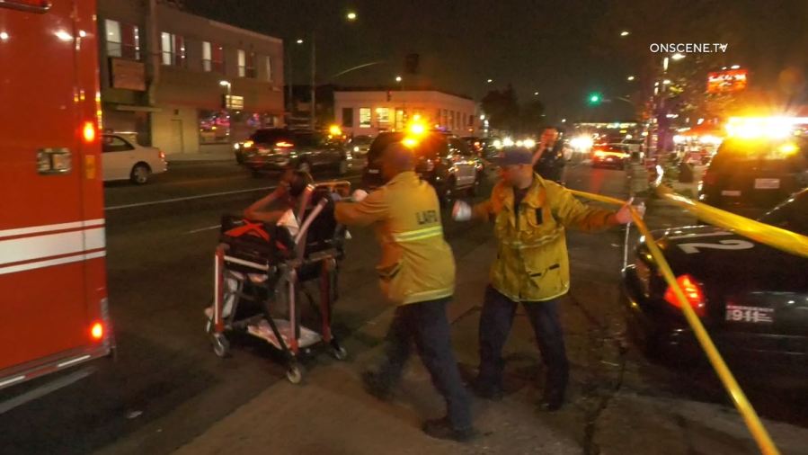 One person was killed and another was hospitalized after a shooting in South Los Angeles on Sept. 15, 2023. (OnScene.TV)