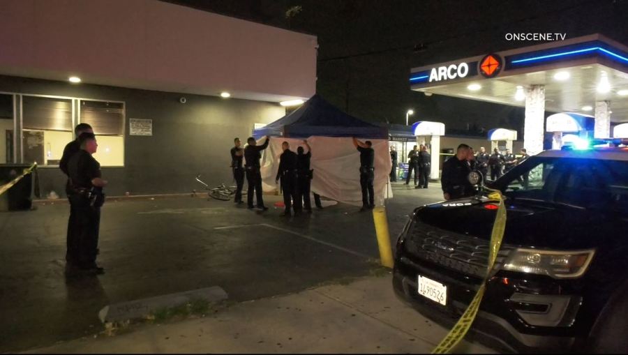 One person was killed and another was hospitalized after a shooting in South Los Angeles on Sept. 15, 2023. (OnScene.TV)