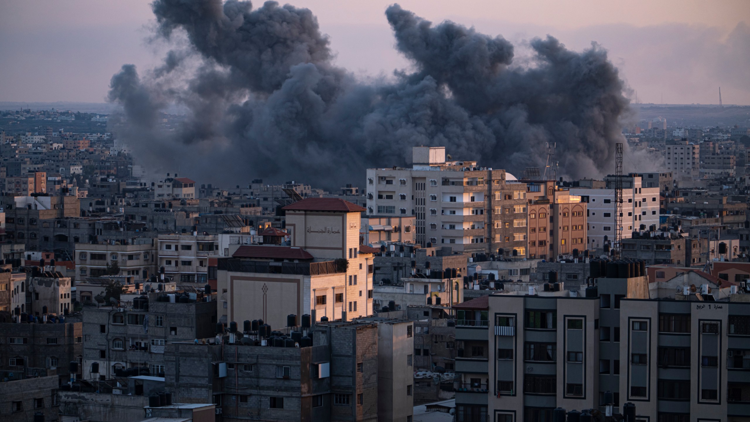 Smoke rises following an Israeli airstrike in Gaza City, Wednesday, Oct. 11, 2023. The militant Hamas rulers of the Gaza Strip carried out an unprecedented, multi-front attack on Israel at daybreak Saturday, firing thousands of rockets as dozens of Hamas fighters infiltrated the heavily fortified border in several locations, killing hundreds and taking captives. Palestinian health officials reported hundreds of deaths from Israeli airstrikes in Gaza. (AP Photo/Fatima Shbair)