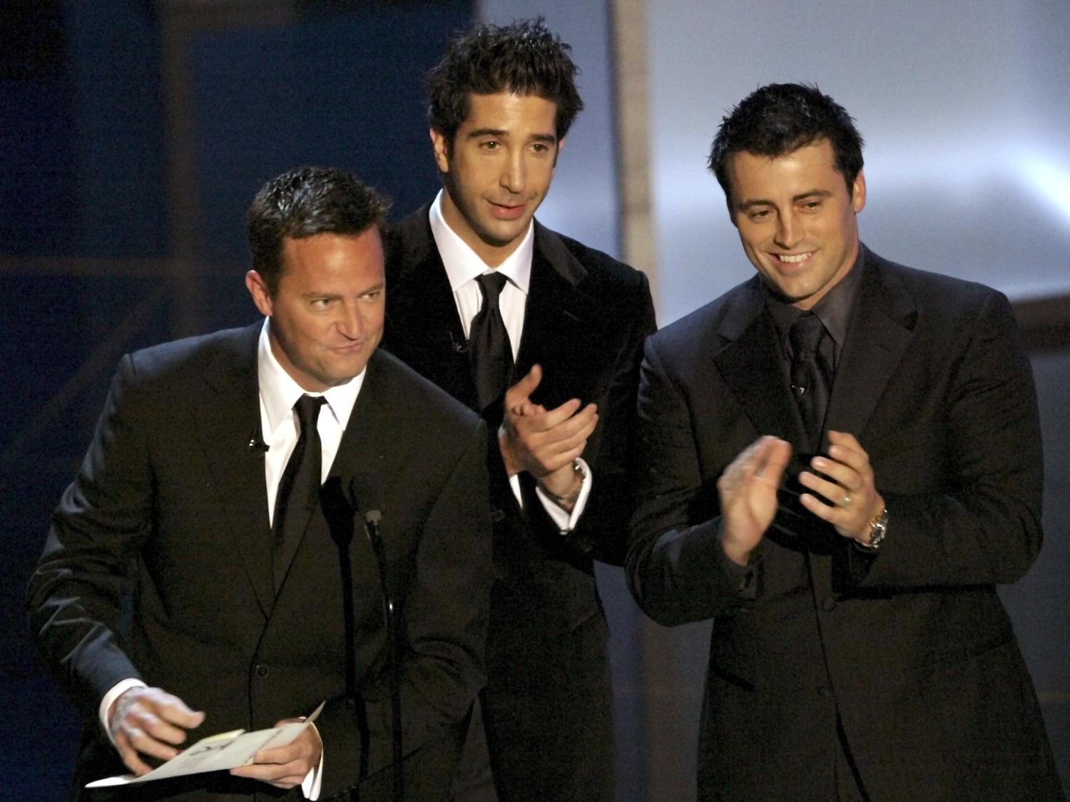 Matthew Perry, David Schwimmer, and Matt LeBlanc. (Getty images)