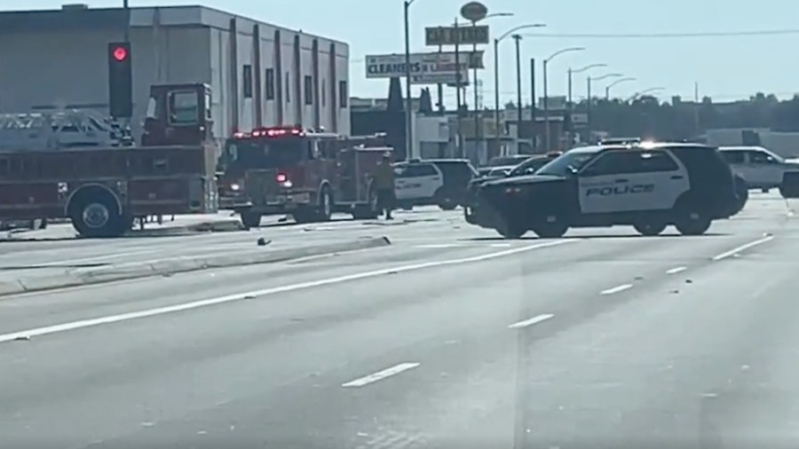 Violent crash kills two people, injures a third in Downey