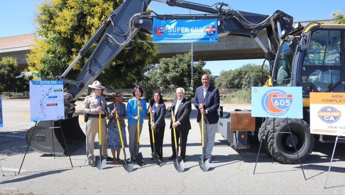 The "Super 605 Kick-Off Ceremony" was held on Oct. 4, 2023 to anounce a $298 million 605 Freeway rehabilitation project. (Caltrans)