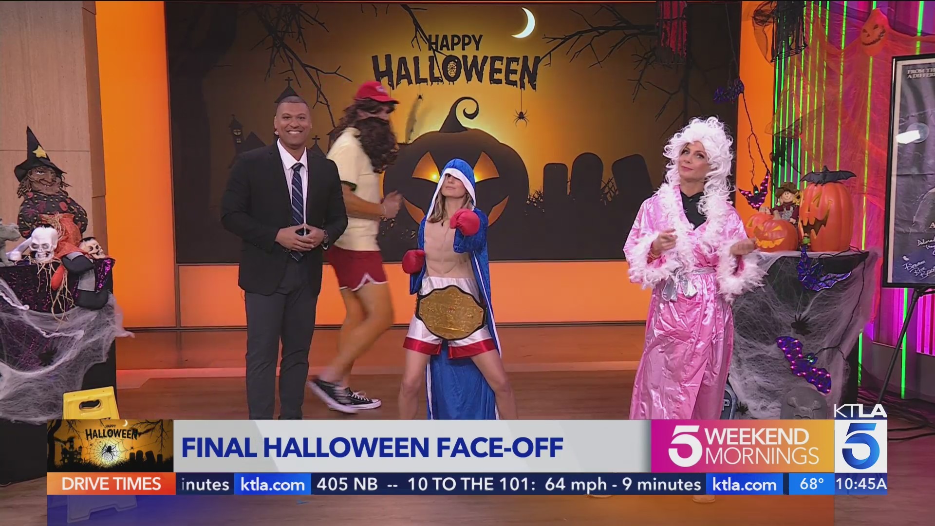 Final weekend Halloween costume revealed as pro wrestlers of morning news