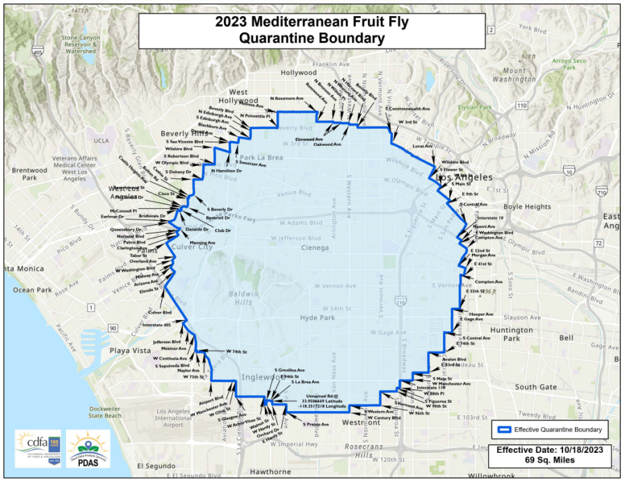 Mediterranean fruit fly quarantine area