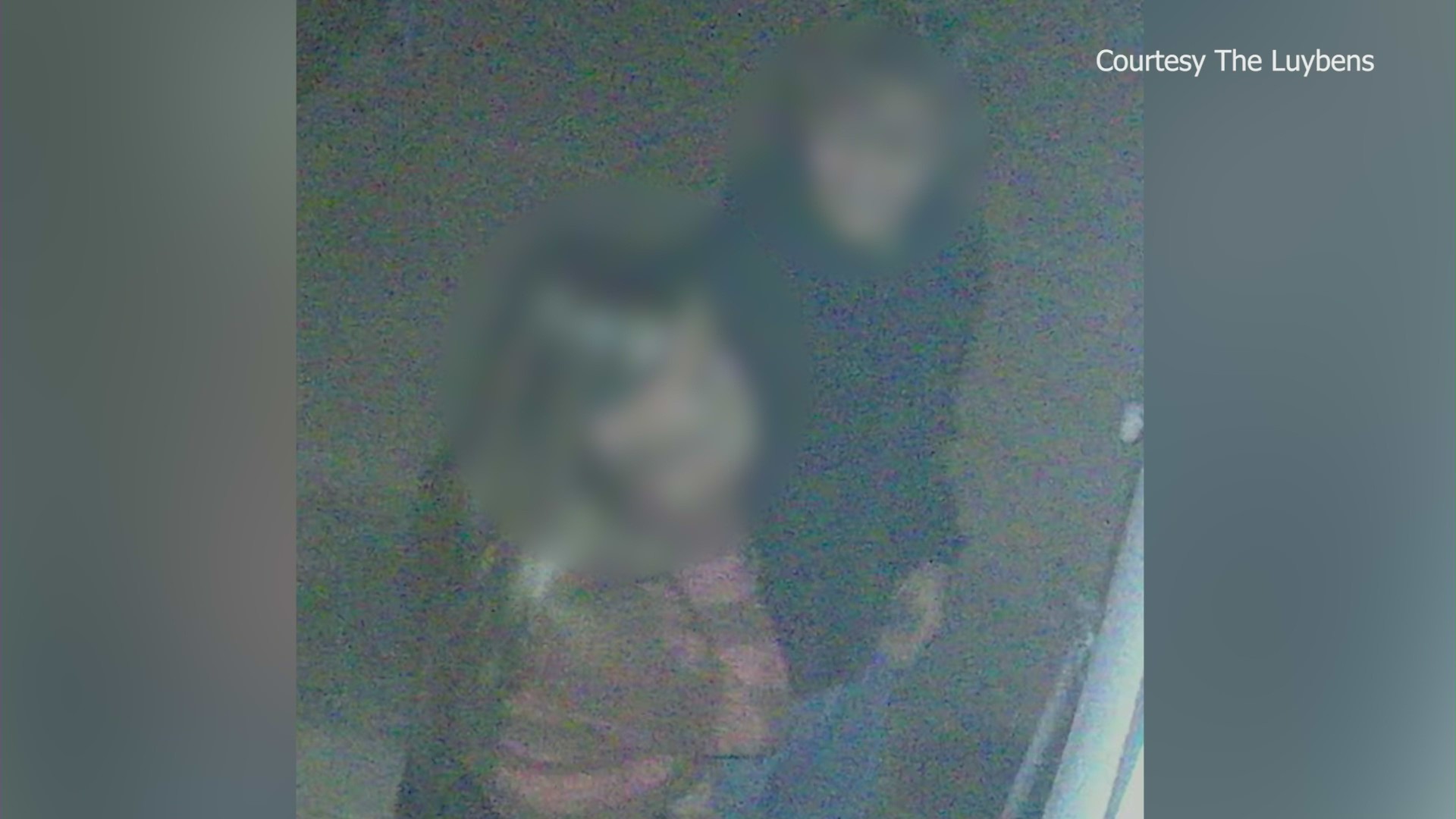 A Southern California couple remains shaken up after a video shows two people trying to enter their home and watching them while they sleep. (Luyben Family)