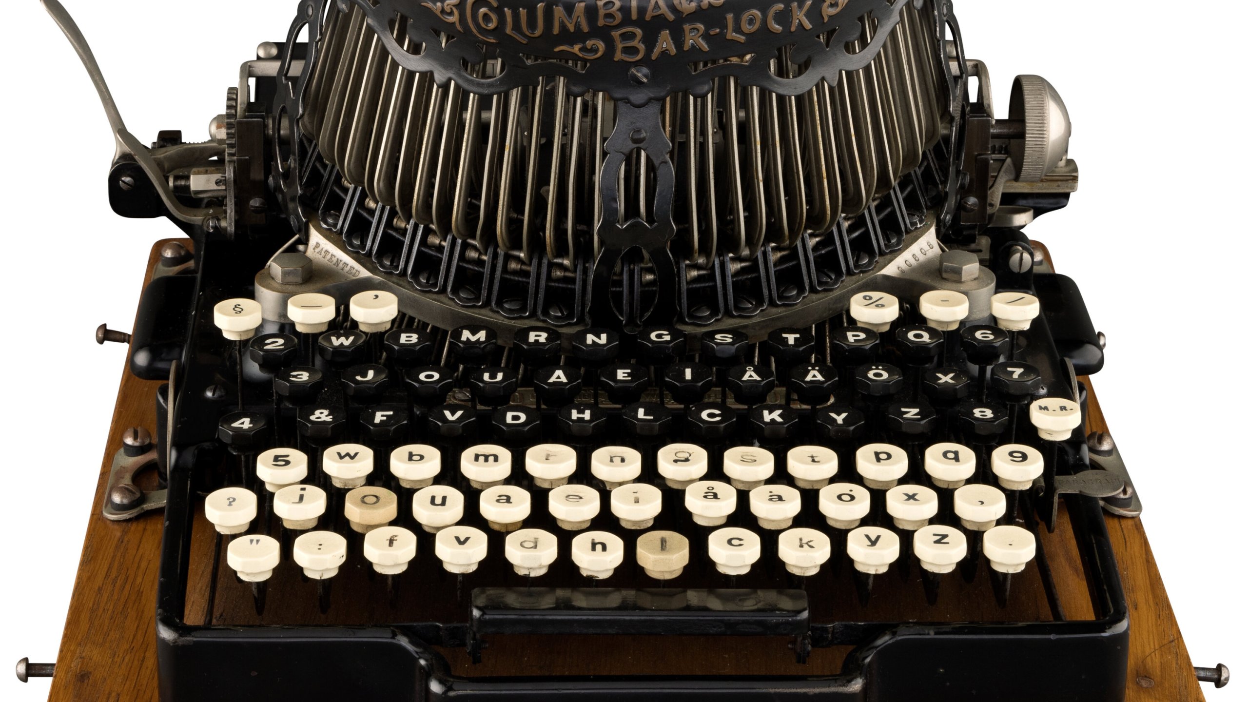 Jack London's 1902 Bar Locke typewriter is among those headed to auction on Nov. 15, 2023. (Heritage Auctions)
