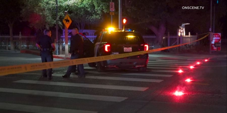 Police repsonded to an officer-involved shooting outside the Sagebrush Cantina in Calabasas on Nov. 1, 2023. (OnScene.TV)