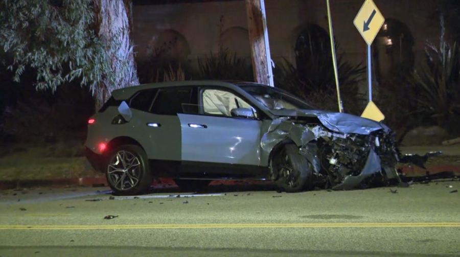 A multi-vehicle crash left six people injured in Pacific Palisades on Nov. 3, 2023. (KTLA)