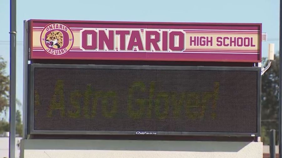 Ontario High School in Ontario, California. (KTLA)