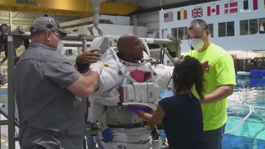 Victor Glover, a Pomona native and NASA astronaut, prepares for the Artemis II mission in 2024. (NASA)