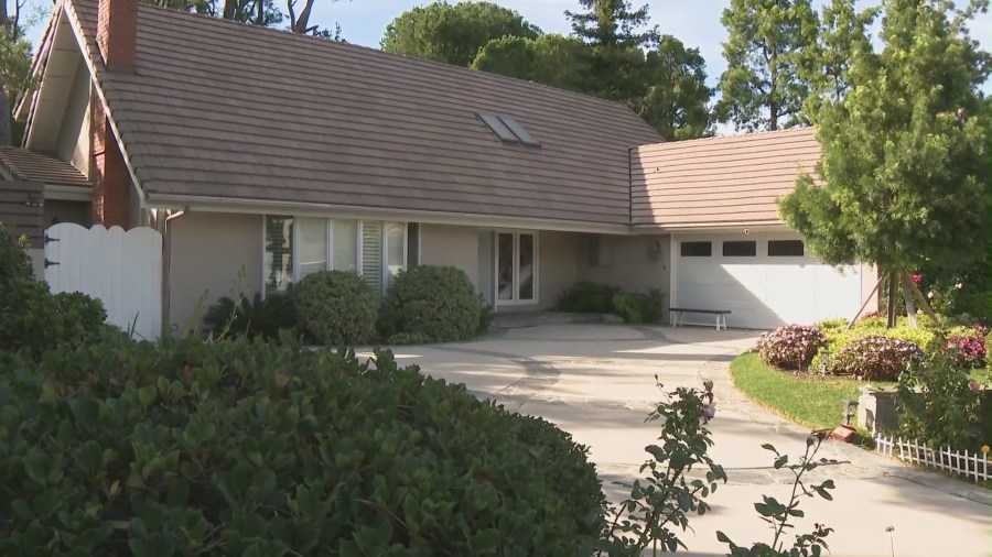 The Haskell Family's home on Coldstream Terrace in Tarzana on Nov. 8, 2023. (KTLA)