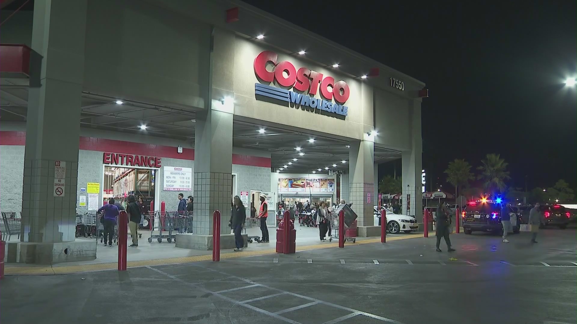 The parking lot of the Costco in the City of Industry where a woman was dragged by a purse snatcher's vehicle on Nov. 28, 2023. (KTLA)