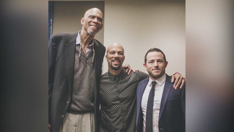 From left: Kareem Abdul-Jabbar, Common and Michael Latt seen in a personal photo.