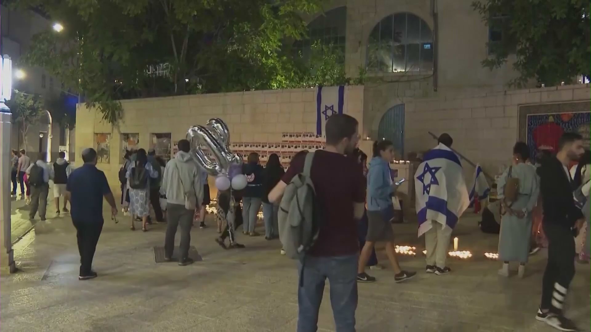 The Israeli-American Council of Los Angeles held a special event on Nov. 7, 2023 at the Saban Theater in Beverly Hills where those affected by the war gathered to share their stories while calling for hostages’ freedom amid the Israel-Hamas War. (KTLA)