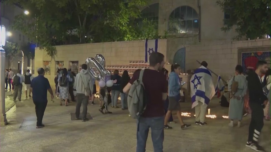 The Israeli-American Council of Los Angeles held a special event on Nov. 7, 2023 at the Saban Theater in Beverly Hills where those affected by the war gathered to share their stories while calling for hostages’ freedom amid the Israel-Hamas War. (KTLA)