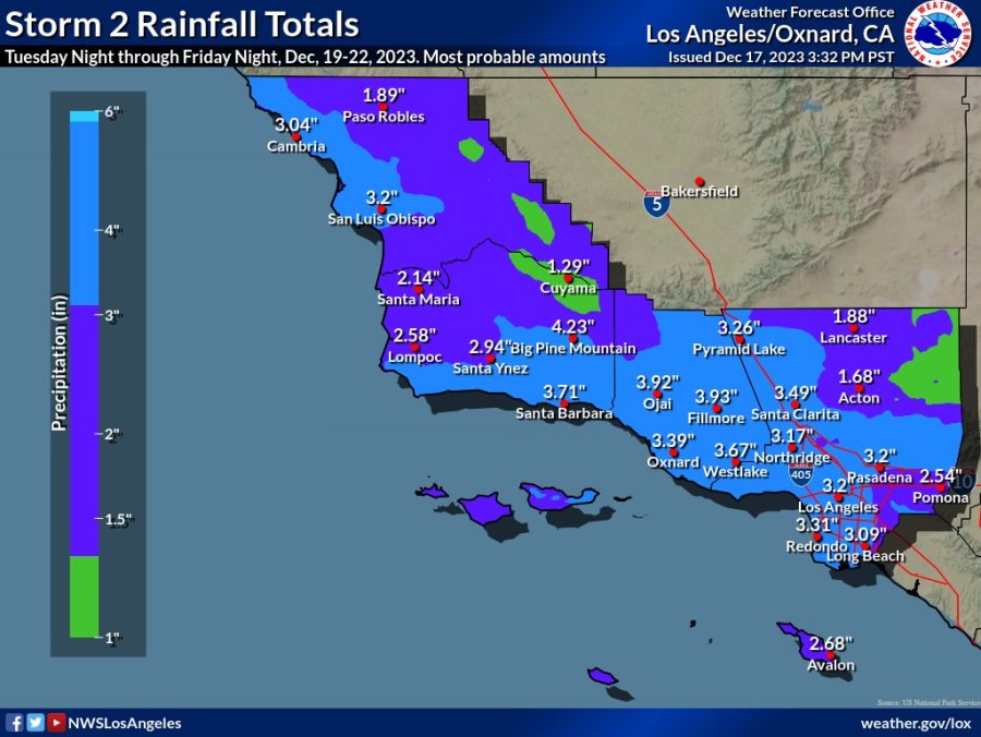 NWS rain projections