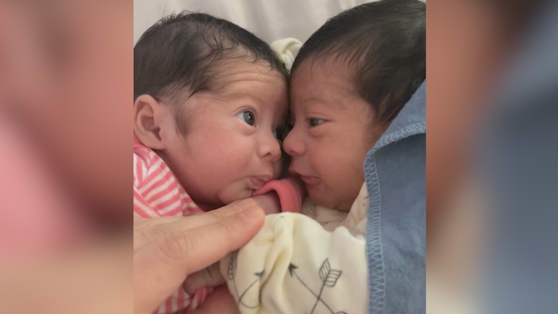 Twins Mason and Madison Sanchez were released from the neonatal ICU just in time for the holidays after an unforgettable birth story. (Sanchez Family)