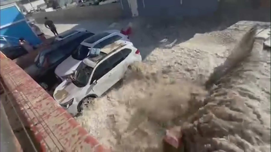 Video captured the moment beachgoers were slammed into by a massive rogue wave in Ventura County on Dec. 28, 2023, sending nine people to the hospital. 