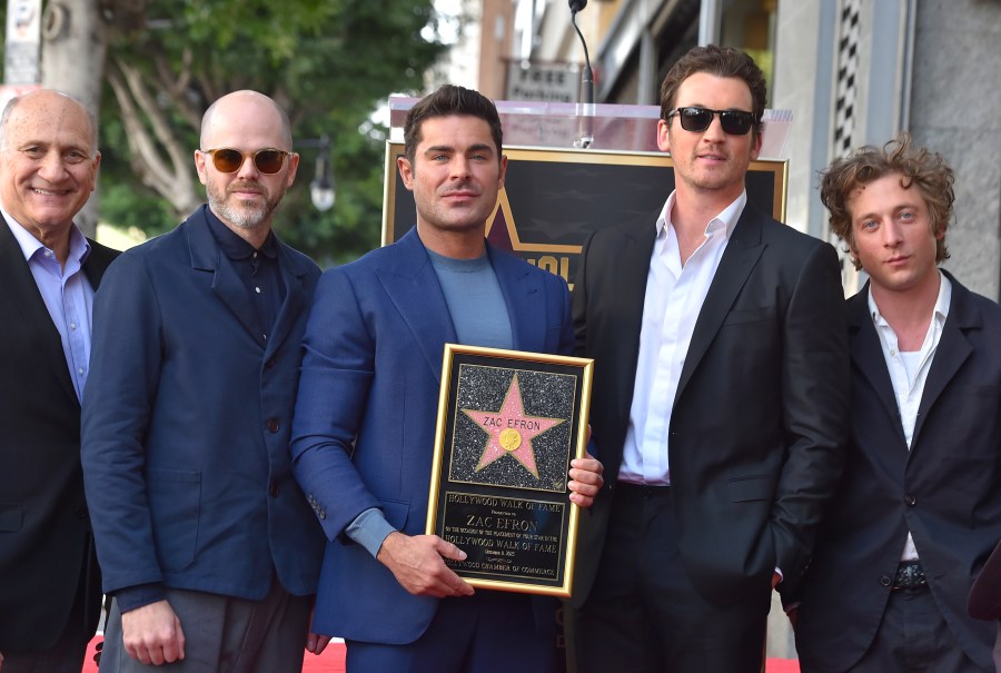 Steve Nissen, from left, Sean Durkin, Zac Efron, Miles Teller, and Jeremy Allen White