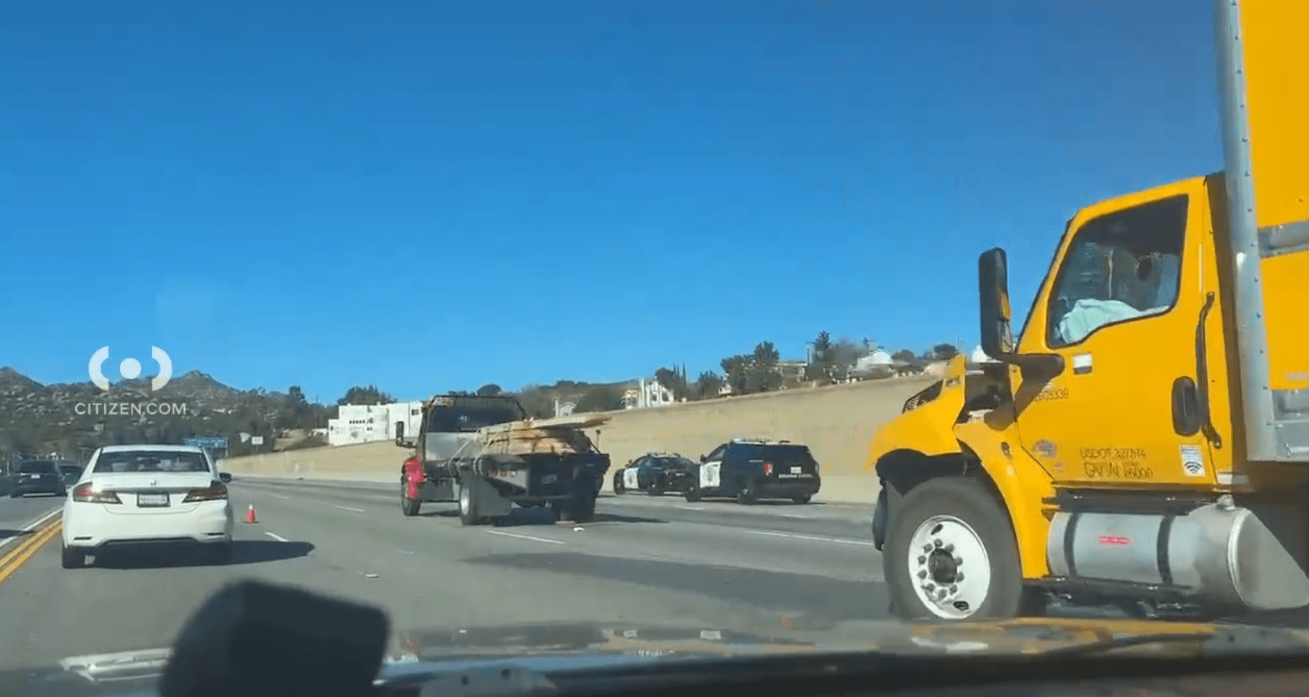 Man dead after rear ending lumber truck on SoCal freeway