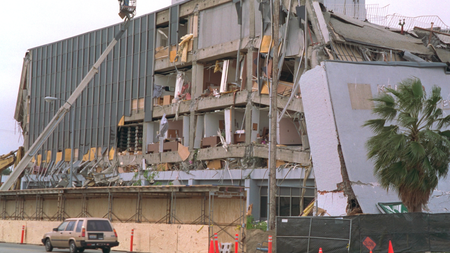 Damage is seen from the 1994 Northridge earthquake