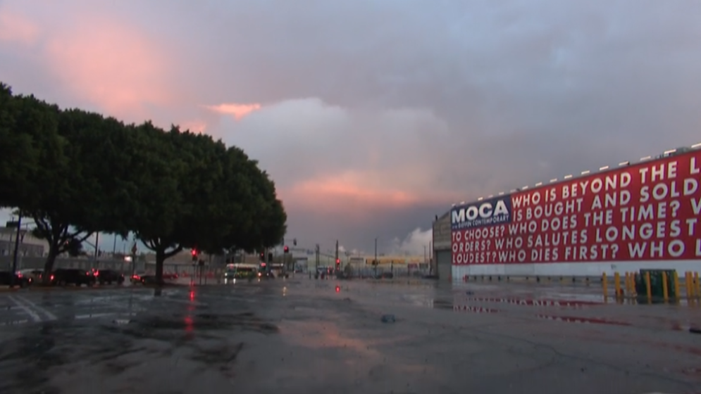 Illegal fireworks show erupts in downtown L.A.