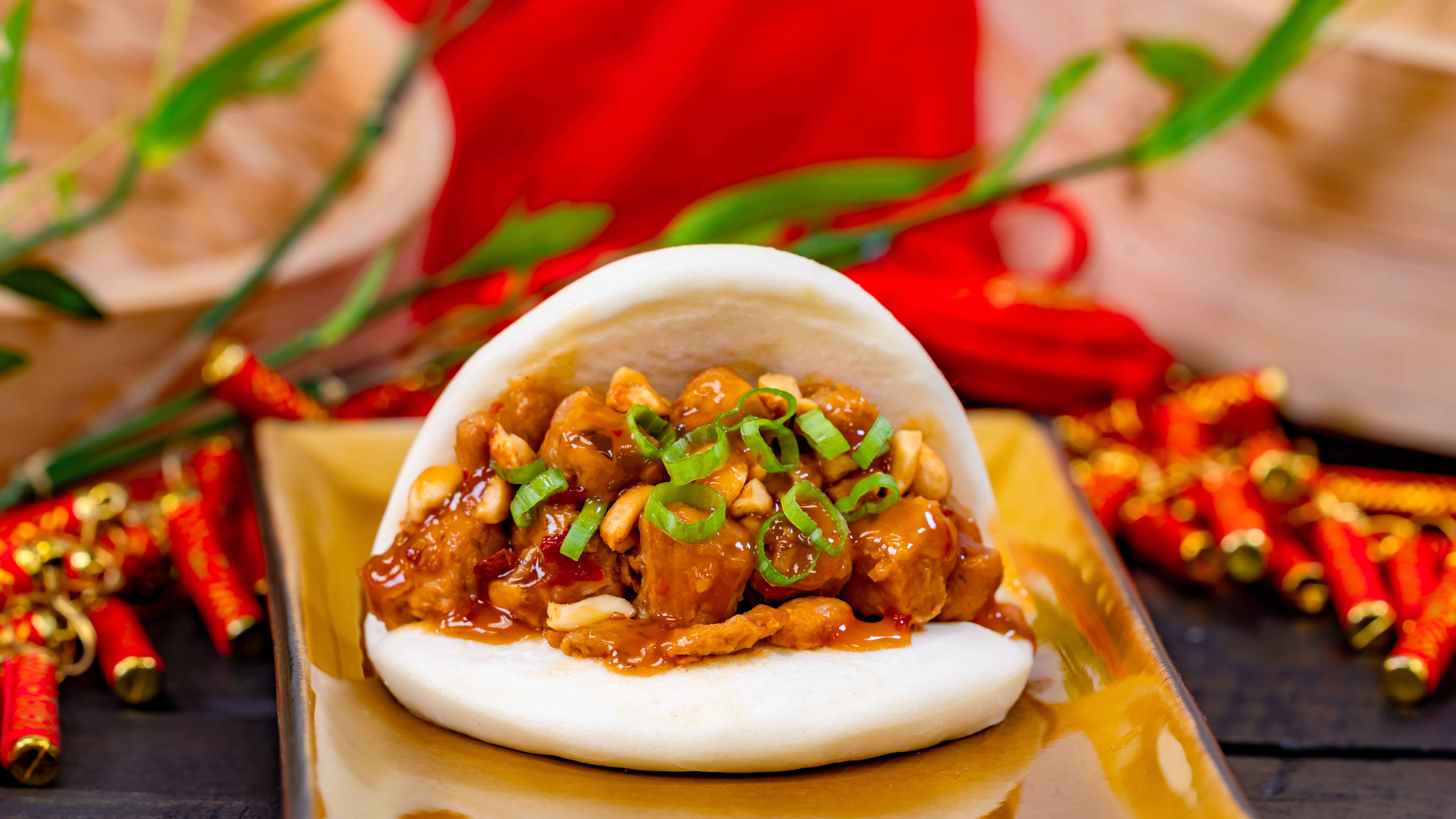 Kung Pao Bao from Prosperity Bao & Buns. (David Nguyen/Disneyland Resort)