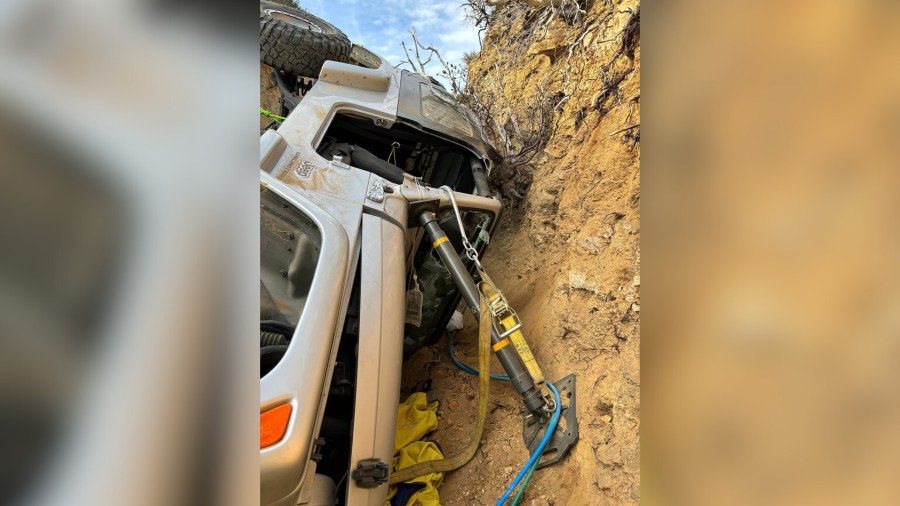 Man trapped under Jeep on remote off-roading trail