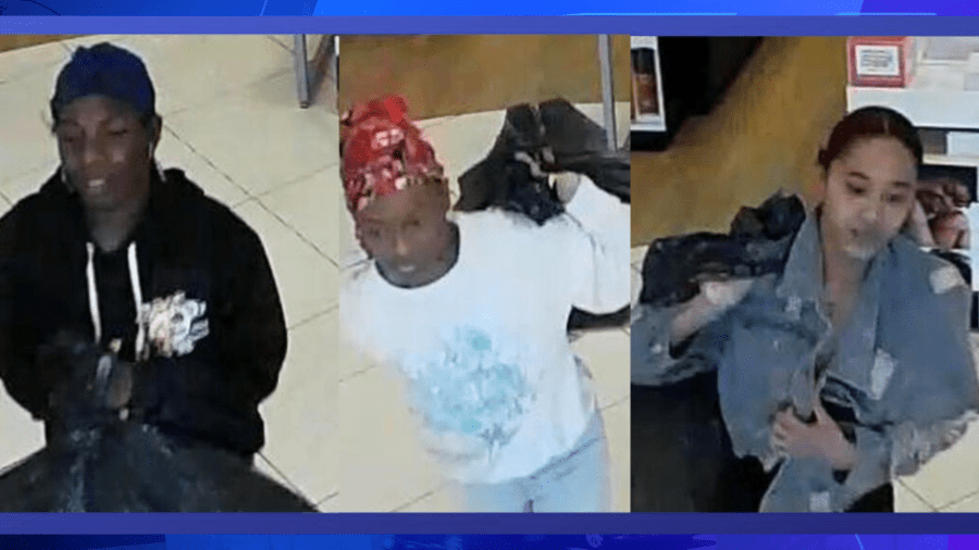 Three suspects escaped with thousands of dollars worth of beauty products from an Ulta Beauty store in Irvine on Jan. 3, 2024. (Irvine Police Department)