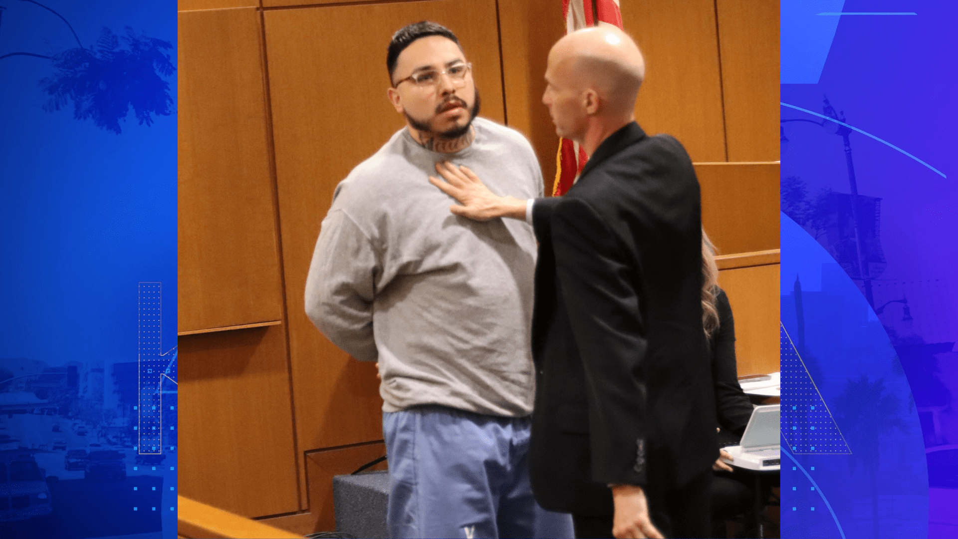 Euren Balbuena seen at a sentencing hearing following a brief altercation during the reading of victim impact statements on Jan. 17, 2024. (Ventura County District Attorney’s Office)