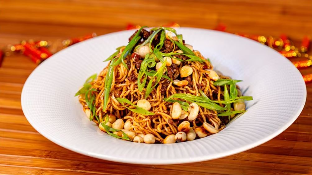 Pork Dan Dan Noodles at GCH Craftsman Bar at Disney’s Grand Californian Hotel & Spa. (Disneyland Resort)