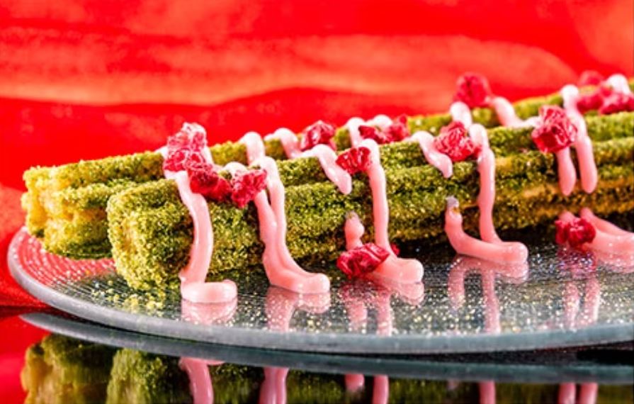 Strawberry Green Tea Churro at Terran Treats. (Disneyland Resort)