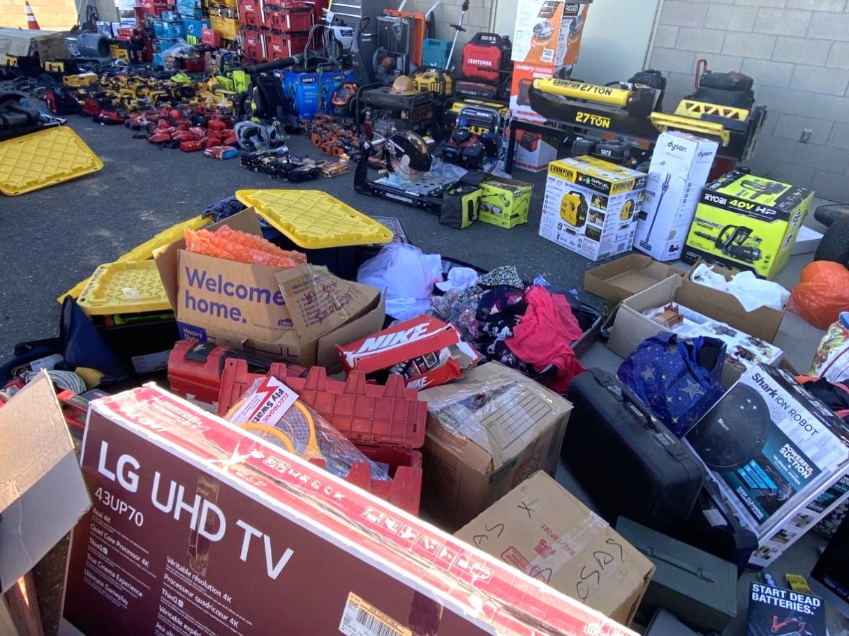 Four suspects of a crime fence operation were arrested for allegedly stealing over $300,000 worth of tools and merchandise from stores across Southern California. (Los Angeles County Sheriff Department)