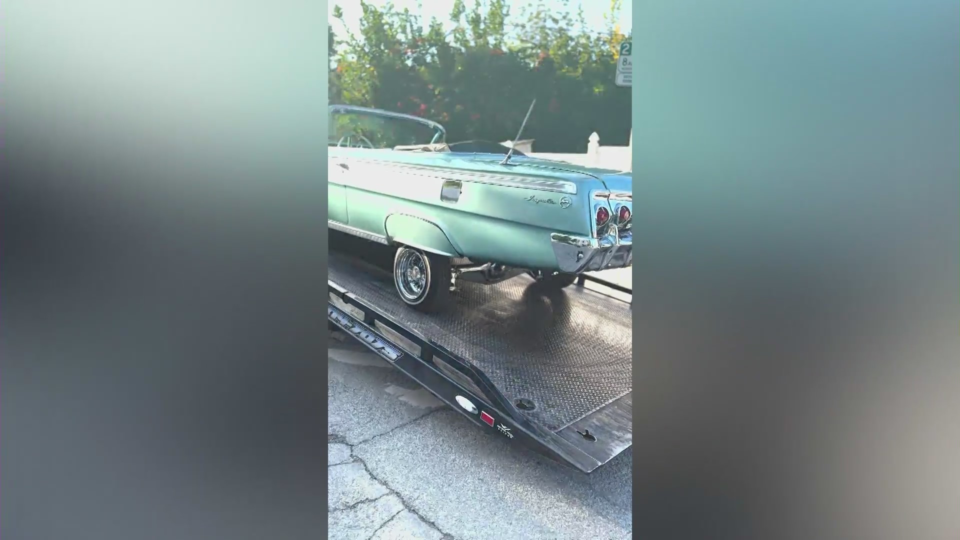 The victim's teal green 1962 Chevy Impala convertible with hydraulics worth over $100,000 stolen on Jan. 11, 2024. (Seth Wayne)