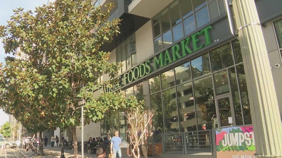 A Whole Foods market located at Grand Avenue and 8th Street in downtown Los Angeles. (KTLA)