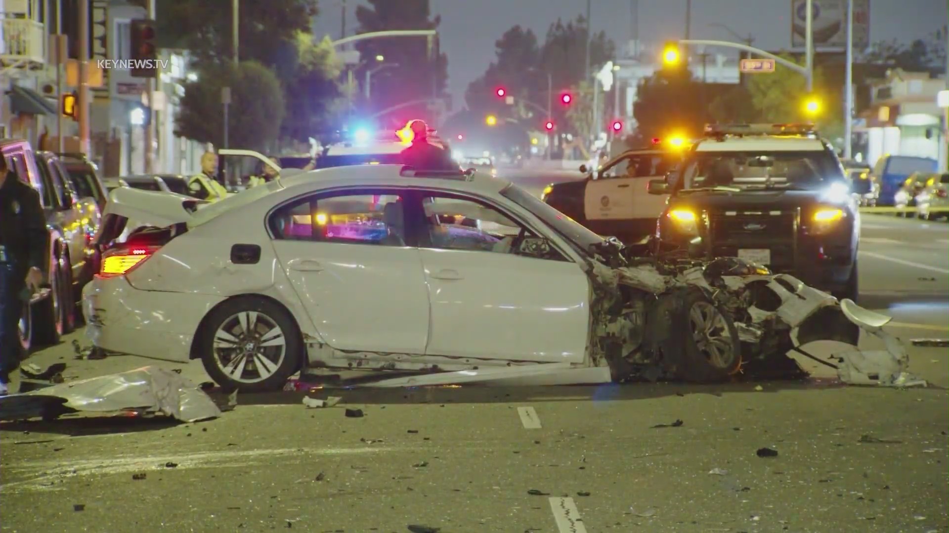 A hit-and-run crash in Los Angeles County. (KeyNews.TV)