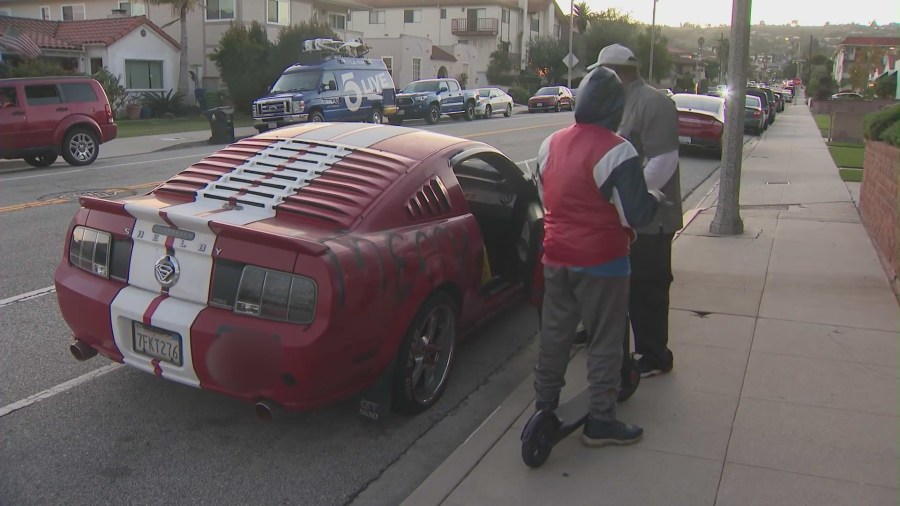 A San Pedro family remains shaken after they woke up to find their car was vandalized with a racial slur and a Swastika during the holidays. (KTLA)