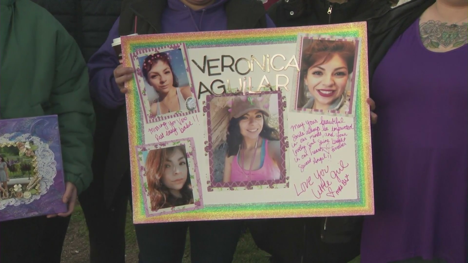 A candlelight vigil where hundreds of friends, family, students agtehred to honor Veronica Aguilar's memory. on Jan. 17, 2024. (KTLA)